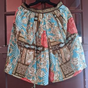 Vintage Worth scarf print silk wide leg Bermuda shorts